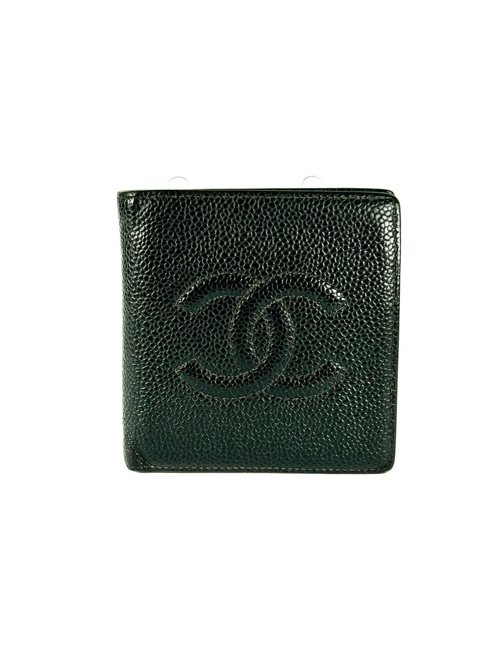 Chanel Black Caviar Leather CC Bifold Wallet Full Inclusion With Entrupy COA